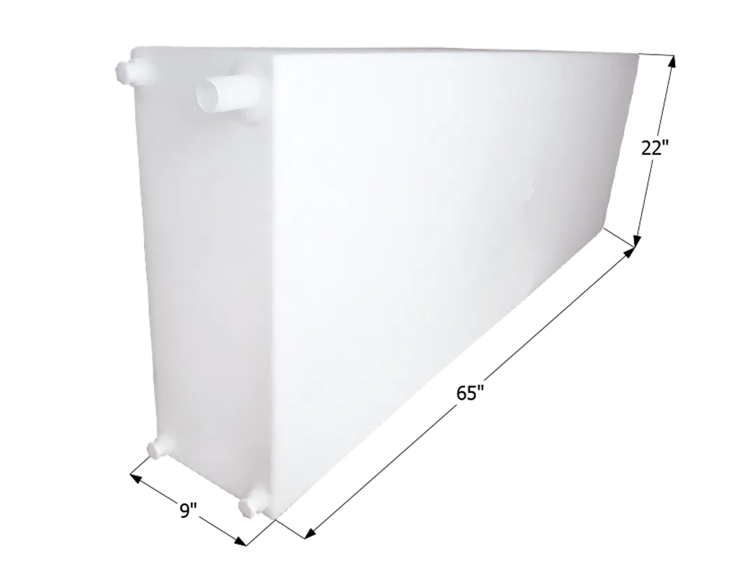 12722 – ICON Fresh Water Tank, 51 Gallon Capacity Roto Molded 65 Inch Width x 9 Inch Length x 22 Inch Height With Thr...